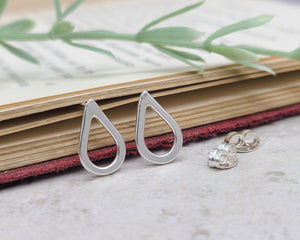 Sterling Teardrop Stud Earrings / Silver Studs