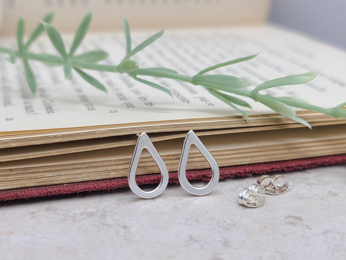 Sterling Teardrop Stud Earrings / Silver Studs