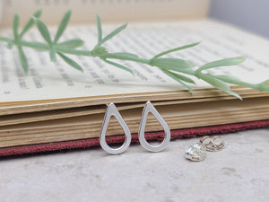 Sterling Teardrop Stud Earrings / Silver Studs