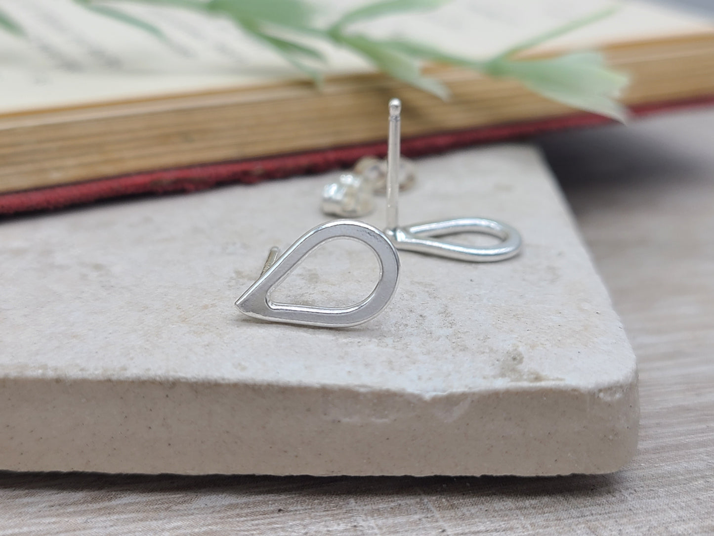 Sterling Teardrop Stud Earrings / Silver Studs