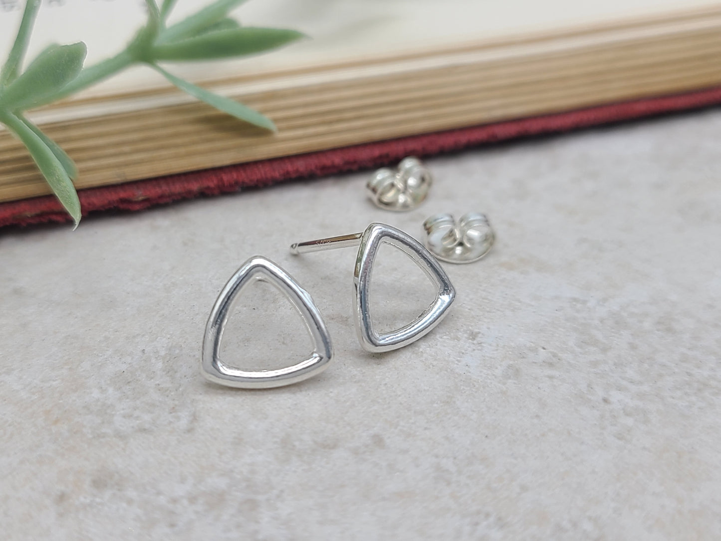 Small Sterling Triangle Stud Earrings