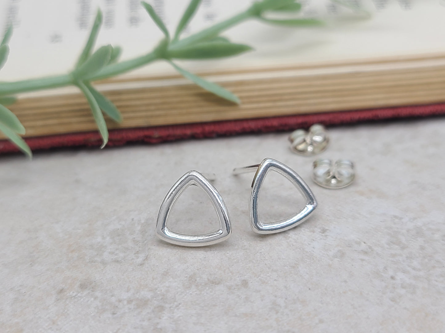 Small Sterling Triangle Stud Earrings