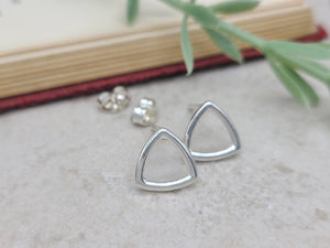 Small Sterling Triangle Stud Earrings