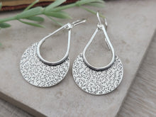 Load image into Gallery viewer, Sterling Hammered Textured Round Disc Earrings
