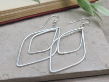 Load image into Gallery viewer, Sterling Circle Hoop Earrings / Lotus Petal
