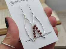 Load image into Gallery viewer, Sterling Silver &amp; Garnet Wrapped Earrings

