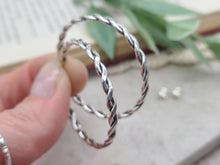 Load image into Gallery viewer, Sterling Silver Twisted Hoop Earrings / Braided  Hoops
