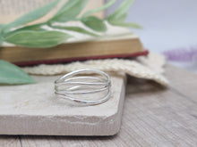 Load image into Gallery viewer, Sterling Silver Wrap Wave Ring / Continuous Ring / Filigree Ring / Organic Ring

