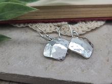 Load image into Gallery viewer, Sterling Hammered Square Disc Earrings / Everyday Staple
