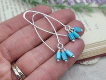 Load image into Gallery viewer, Sterling Silver &amp; Turquoise Mother of Pearl Threader Earrings
