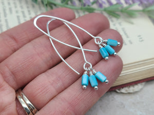 Sterling Silver & Turquoise Mother of Pearl Threader Earrings
