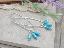 Load image into Gallery viewer, Sterling Silver &amp; Turquoise Mother of Pearl Threader Earrings
