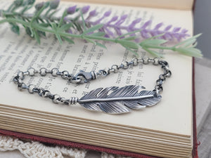 Sterling Silver Feather Bracelet