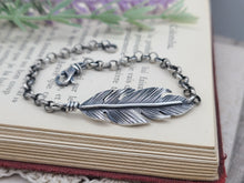 Load image into Gallery viewer, Sterling Silver Feather Bracelet
