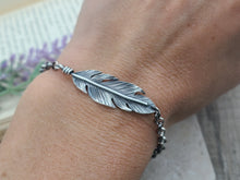 Load image into Gallery viewer, Sterling Silver Feather Bracelet
