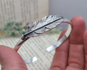 Sterling Silver Feather Cuff