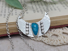 Load image into Gallery viewer, Sterling Silver &amp; Turquoise Hammered Medallion Necklace
