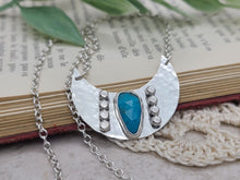 Load image into Gallery viewer, Sterling Silver &amp; Turquoise Hammered Medallion Necklace
