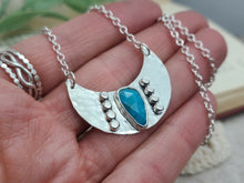 Load image into Gallery viewer, Sterling Silver &amp; Turquoise Hammered Medallion Necklace
