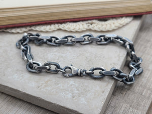 Men's Heavy Thick Chain Link Sterling Bracelet