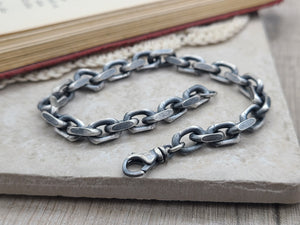 Men's Heavy Thick Chain Link Sterling Bracelet