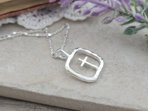 Sterling Silver Cross Necklace / Faith Necklace