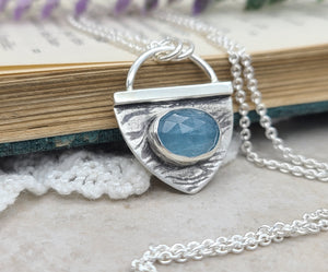Sterling Silver & Aqua Kyanite Necklace