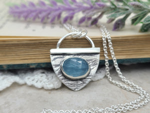 Sterling Silver & Aqua Kyanite Necklace
