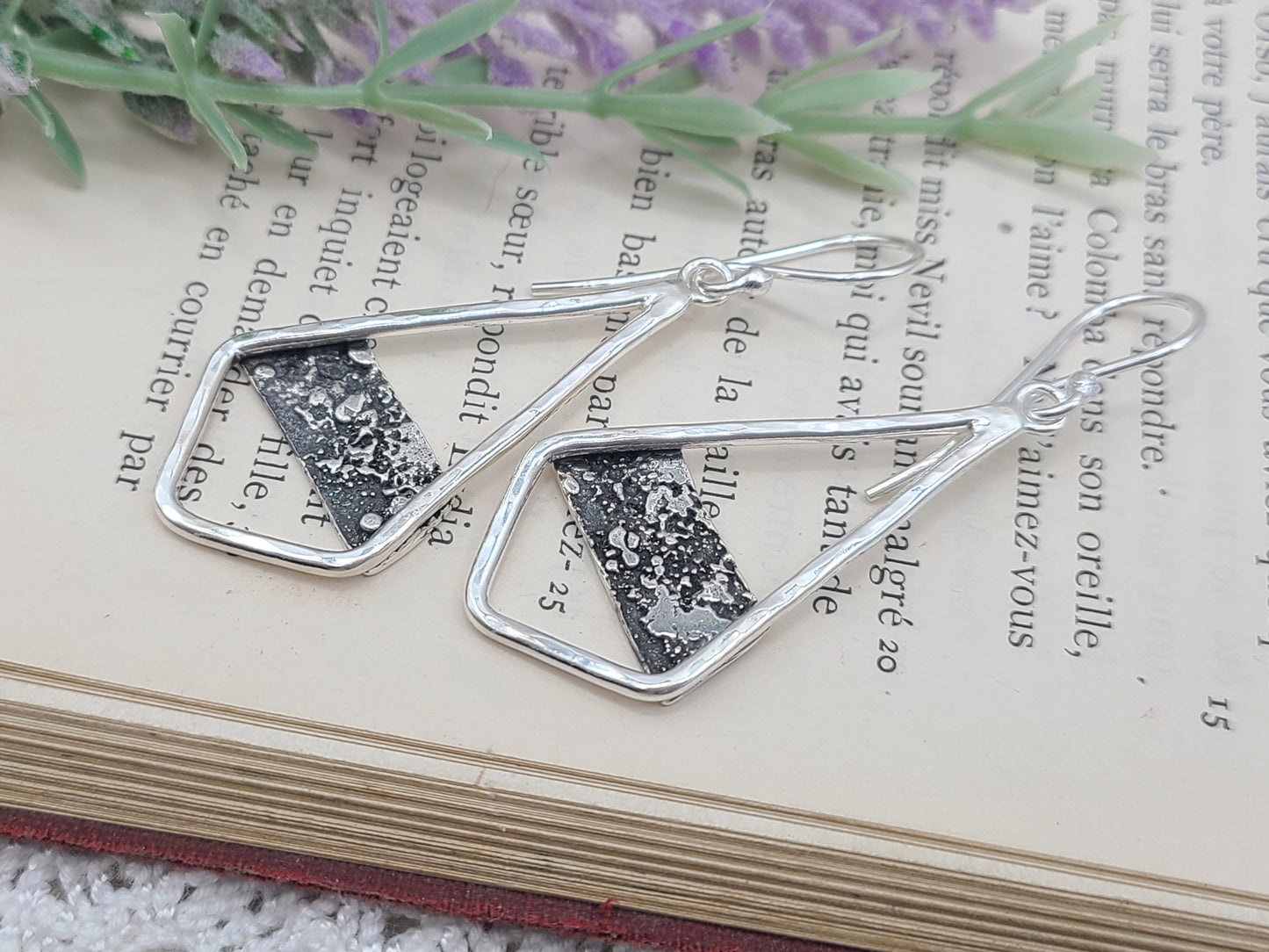 Sterling Silver Textured  Earrings