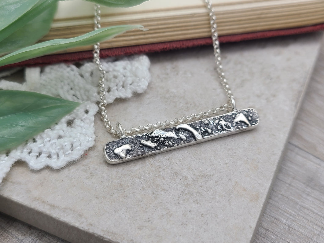Sterling Silver Texture Bar Necklace