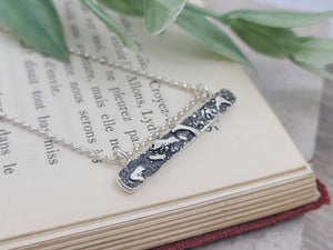 Sterling Silver Texture Bar Necklace