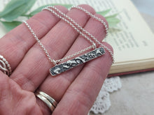 Load image into Gallery viewer, Sterling Silver Texture Bar Necklace
