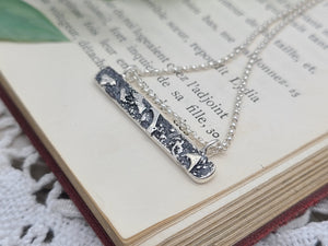 Sterling Silver Texture Bar Necklace