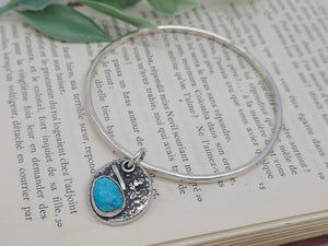 Sterling Silver & Turquoise Charm Bangle