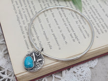 Load image into Gallery viewer, Sterling Silver &amp; Turquoise Charm Bangle

