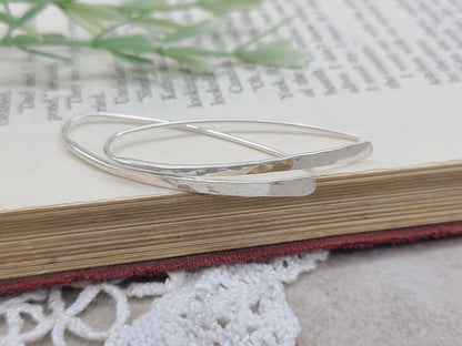 Sterling Silver Hammered Threader Earrings
