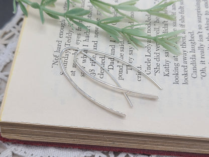 Sterling Silver Hammered Threader Earrings