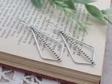 Load image into Gallery viewer, Sterling Silver Ornate Geometric Dangle Earrings
