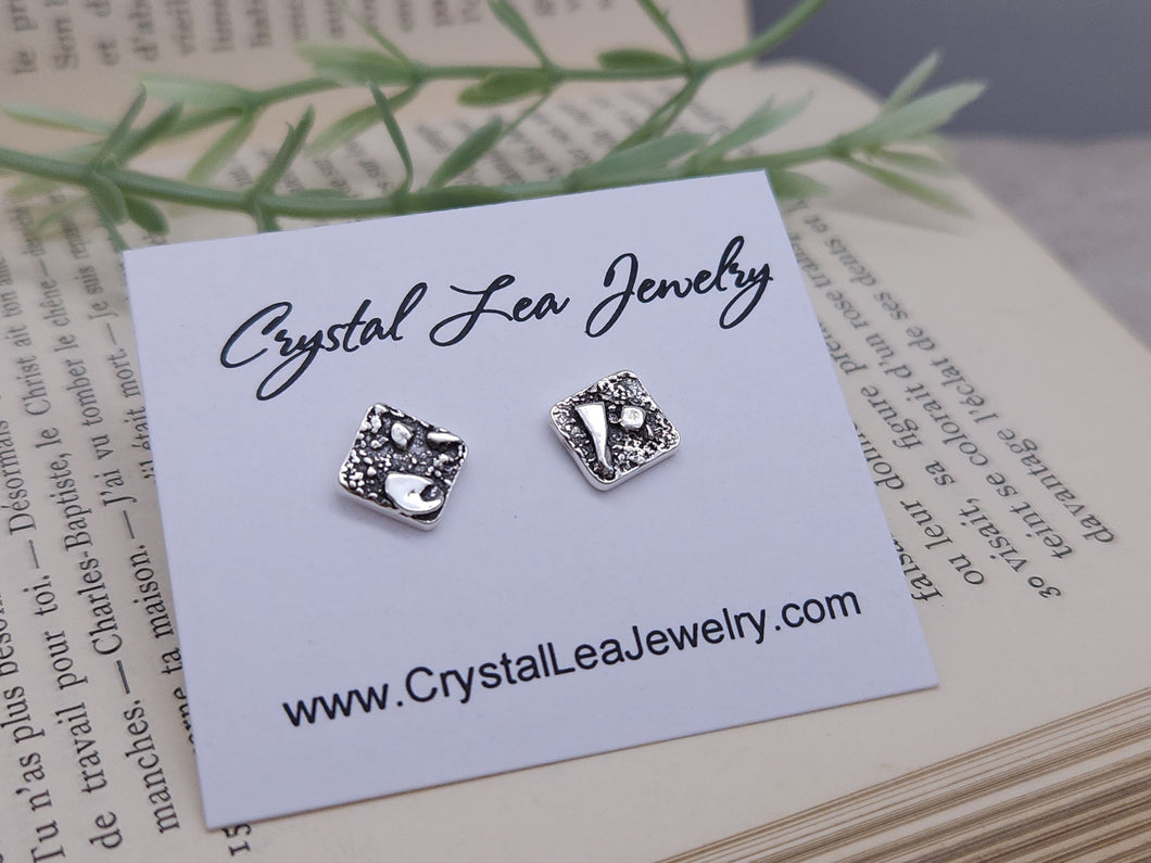 Sterling Silver Square Stud Earrings / Posts