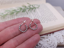 Load image into Gallery viewer, Sterling Tiny Twisted Hoop Earrings
