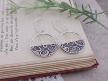 Load image into Gallery viewer, Sterling Silver Geometric Embossed Circle Dangle Earrings
