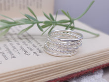 Load image into Gallery viewer, Sterling Hammered Stack Ring Set
