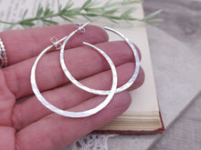 Load image into Gallery viewer, Sterling Hammered Hoop Earrings / Select your Size / Large / Medium / Small

