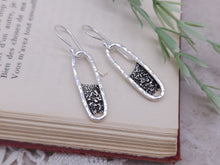 Load image into Gallery viewer, Sterling Silver Oval Reticulated Earrings
