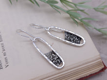 Load image into Gallery viewer, Sterling Silver Oval Reticulated Earrings
