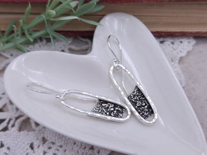 Sterling Silver Oval Reticulated Earrings