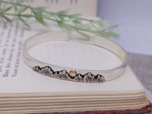 Load image into Gallery viewer, Sterling Silver Mountain Cuff Bracelet
