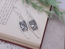 Load image into Gallery viewer, Sterling Silver Marquis Reticulated Earrings
