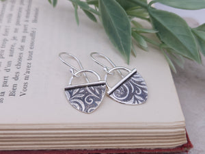 Sterling Silver Floral Discs Earrings