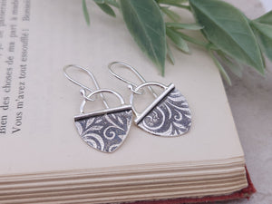 Sterling Silver Floral Discs Earrings